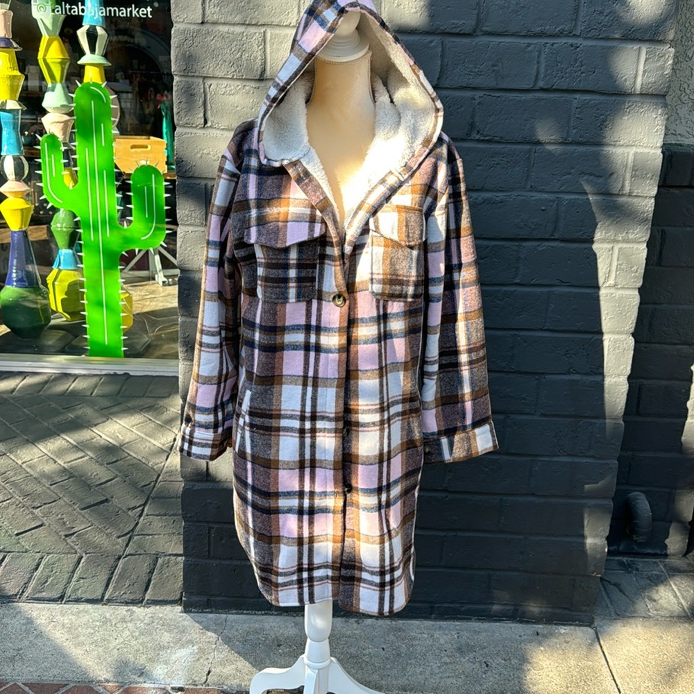 Flannel jacket, comfy fur inside  oversized good Quality